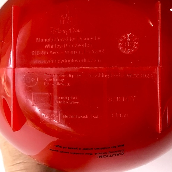 Disney Parks Red Popcorn Bucket Mickey Mouse Balloon Ears With Handle 11” - Picture 8 of 8